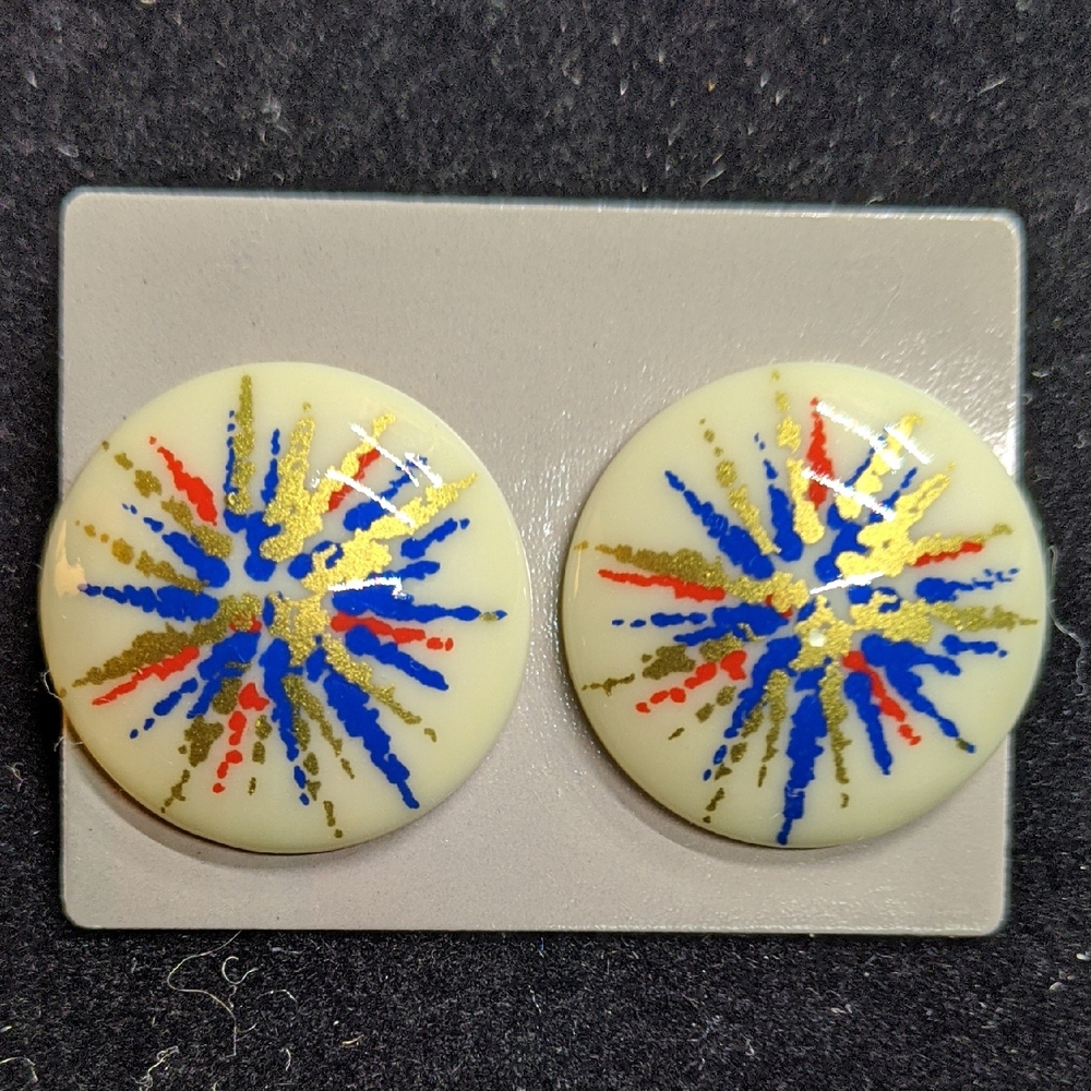 Vintage AVON Fireworks Pierced Earrings, NOS